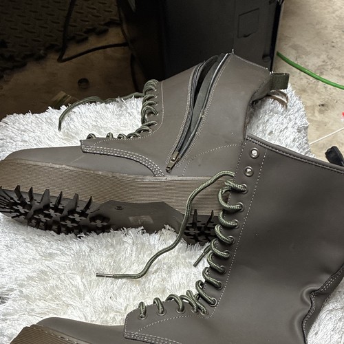 Men gray leather combat - gray,